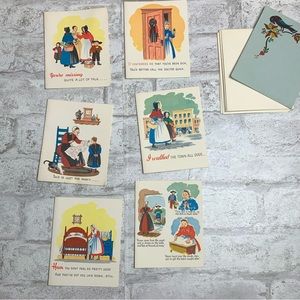 Vintage Amish Greeting Cards Small Lot of 6 with Envelopes NOS